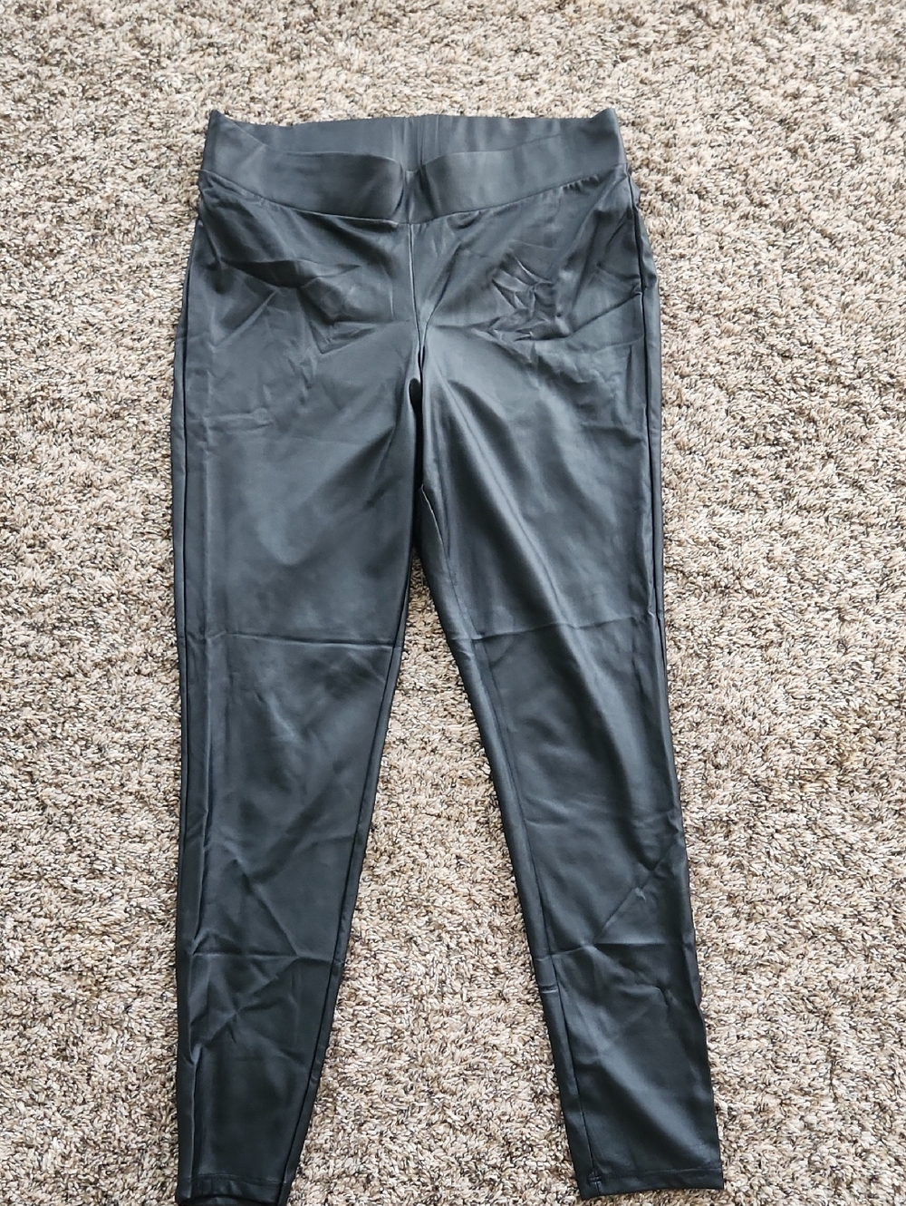 torrid Black Faux Leather Leggings with Branded Waist Tag